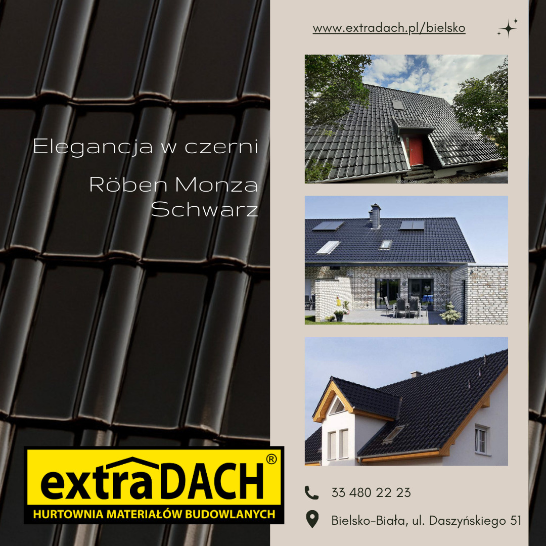 Eleganckie dachówki ceramiczne Roben Monza w kolorze Schwarz - jedynie u nas!
