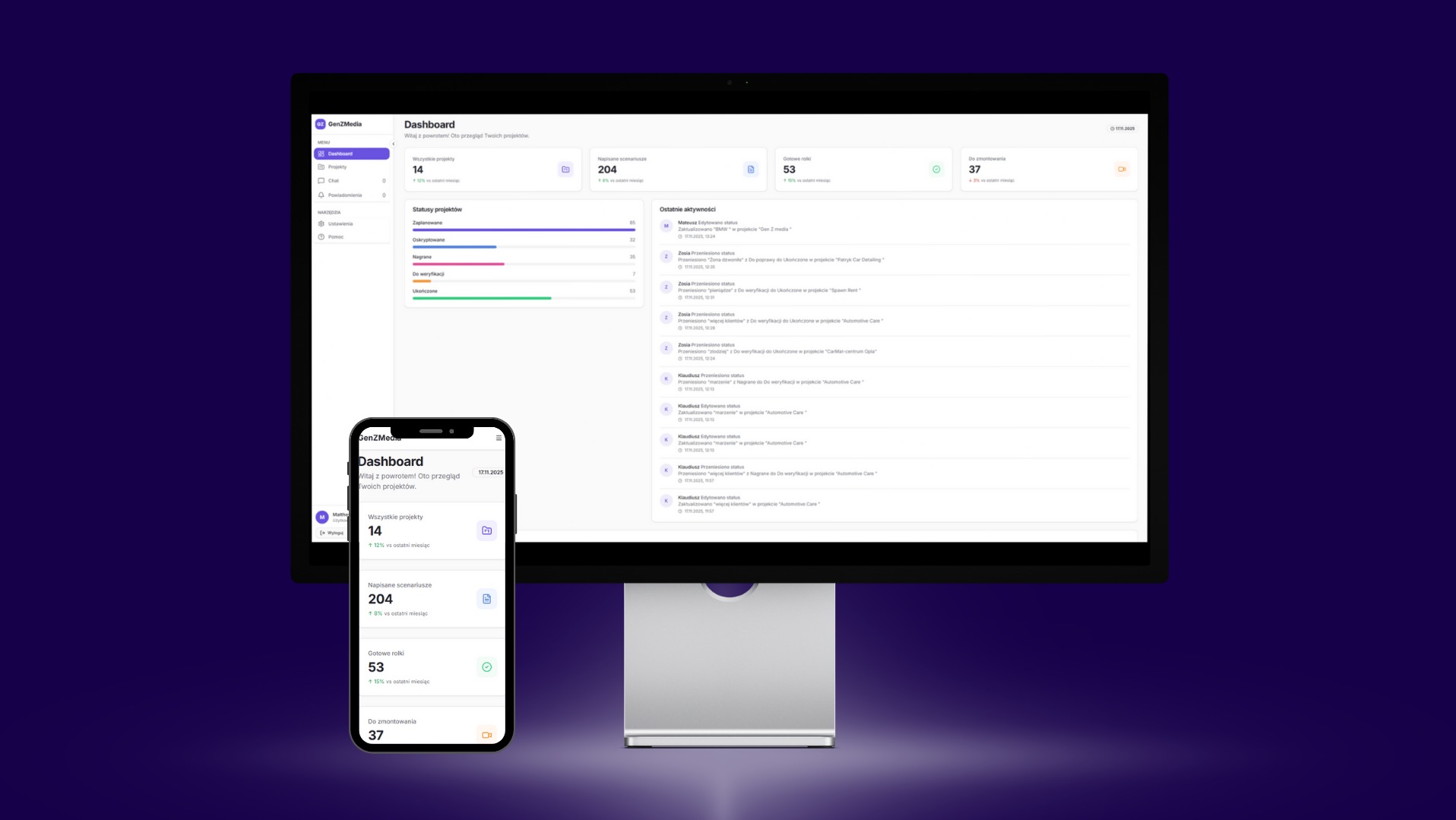 System workflow dla agencji social media - od planowania przez produkcję po publikację wideo
