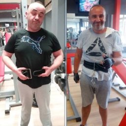 Grzegorz, 50 lat. 

Minus 20 cm z pasa. 

Poprawa kondycji i wydolności