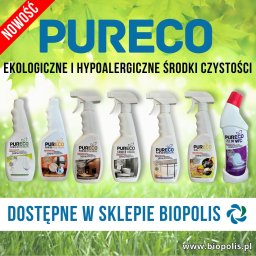 Biopolis sp j - Zestaw ekologicznych środków czystości PURECO w białych butelkach z rozpylaczem i płyn do WC. Produkty do domu, biura i ogrodu, bezpieczne dla oczyszczalni ścieków.