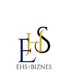 EHS4BIZNES Katarzyna Zieja-Włodarczyk - Eleganckie logo EHS4BIZNES w kolorach granatowym, złotym i czarnym na białym tle. Litery E, H i S tworzą spójny, nowoczesny znak graficzny.