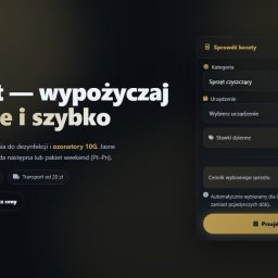 Grafika przedstawia panel sprawdzania dostępności urządzeń w wypożyczalni sprzętu.