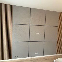 Lamele + beton architektoniczny