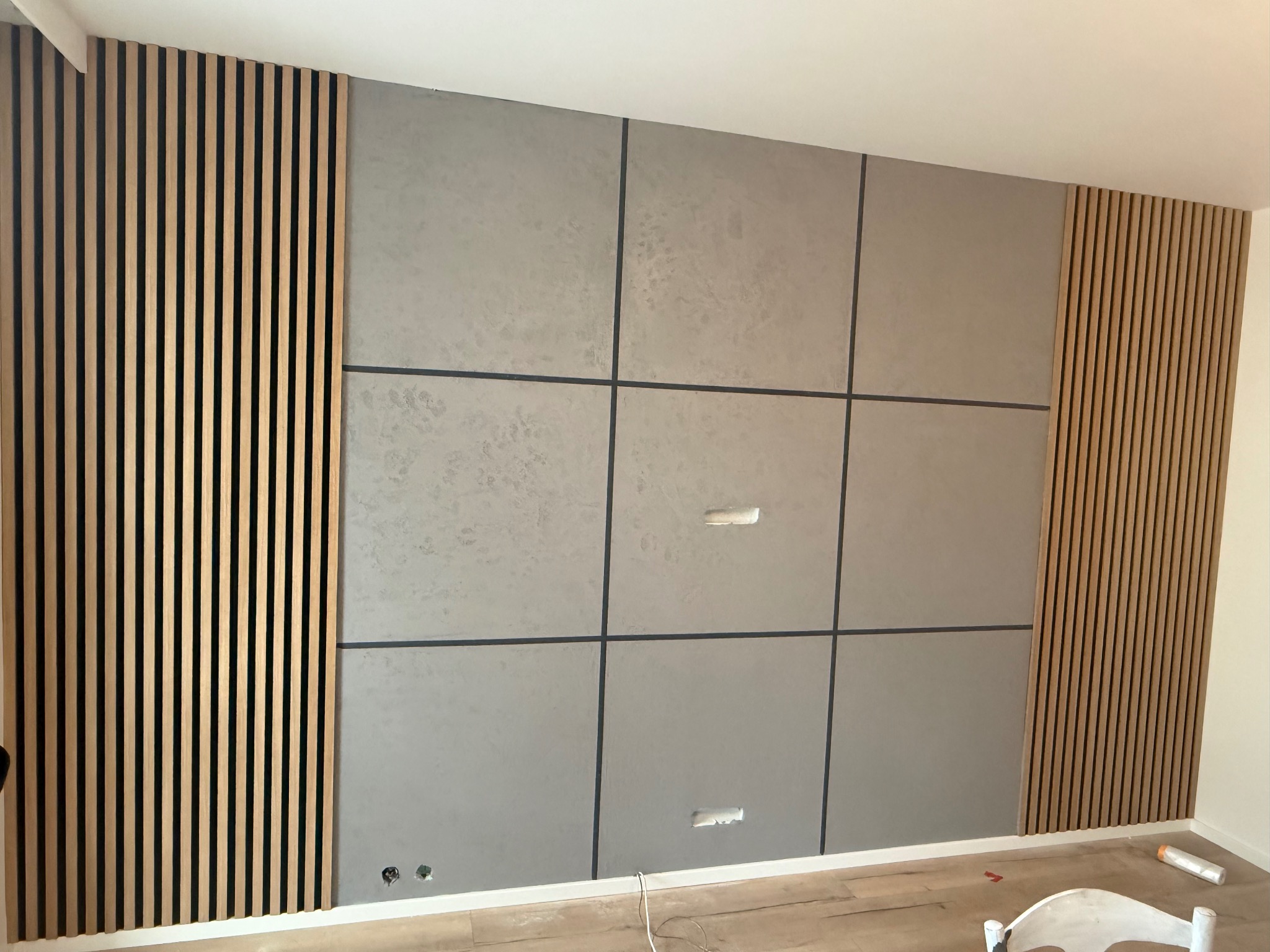 Lamele + beton architektoniczny