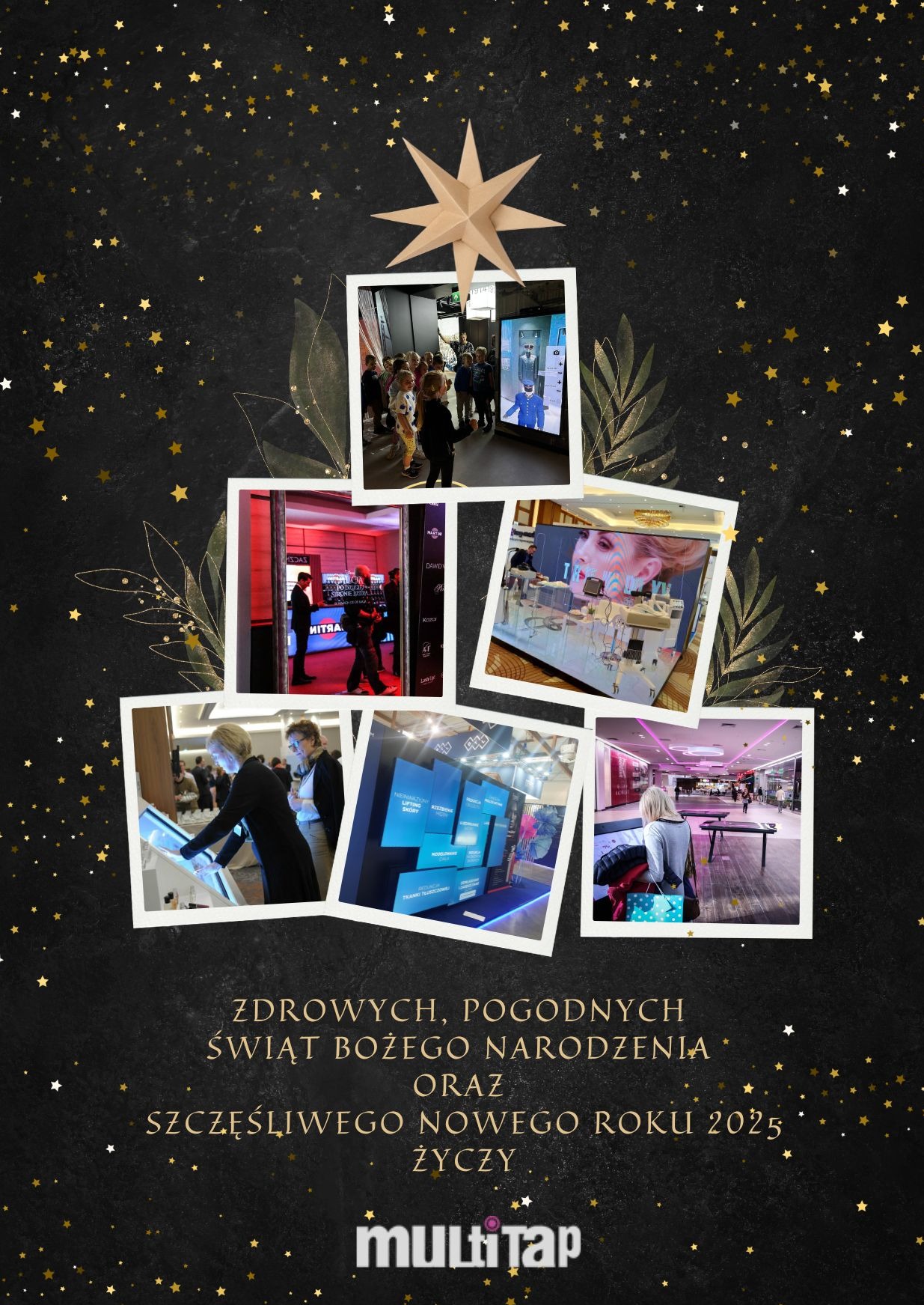 Projekt kartki świątecznej dla jednego z klientów. Zdjęcia pochodzą z realizacji eventowych multiTap.
