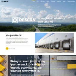 winternecie.pl Piotr Majda - Strona internetowa firmy logistycznej DESCON z widokiem na magazyn, krajobraz i kontenery. Nowoczesny design, czytelna nawigacja, stonowana kolorystyka.