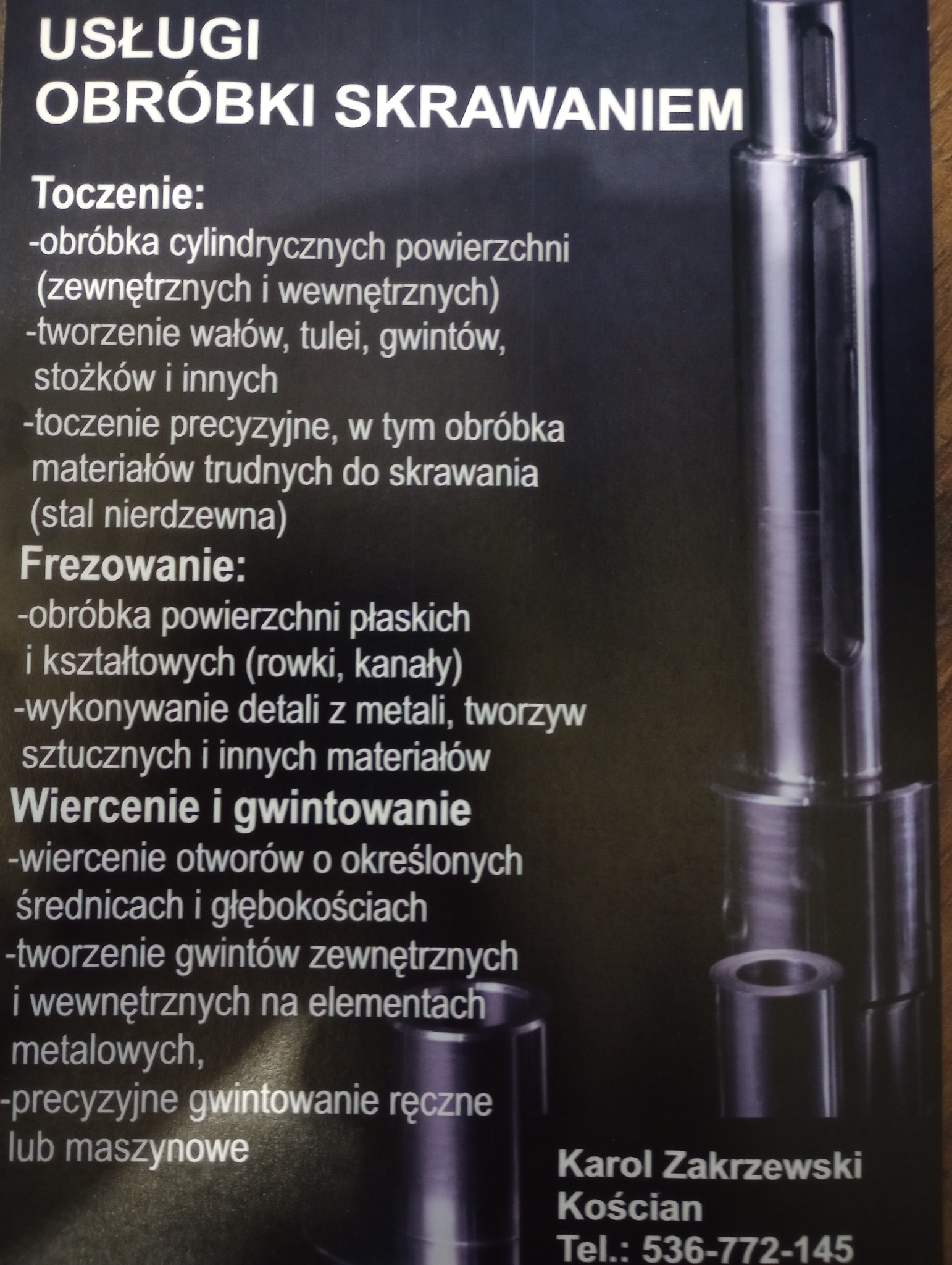 Usługi obróbki skrawaniem: toczenie, frezowanie, wiercenie i gwintowanie. Precyzyjna obróbka cylindrycznych powierzchni i tworzenie detali z metali.