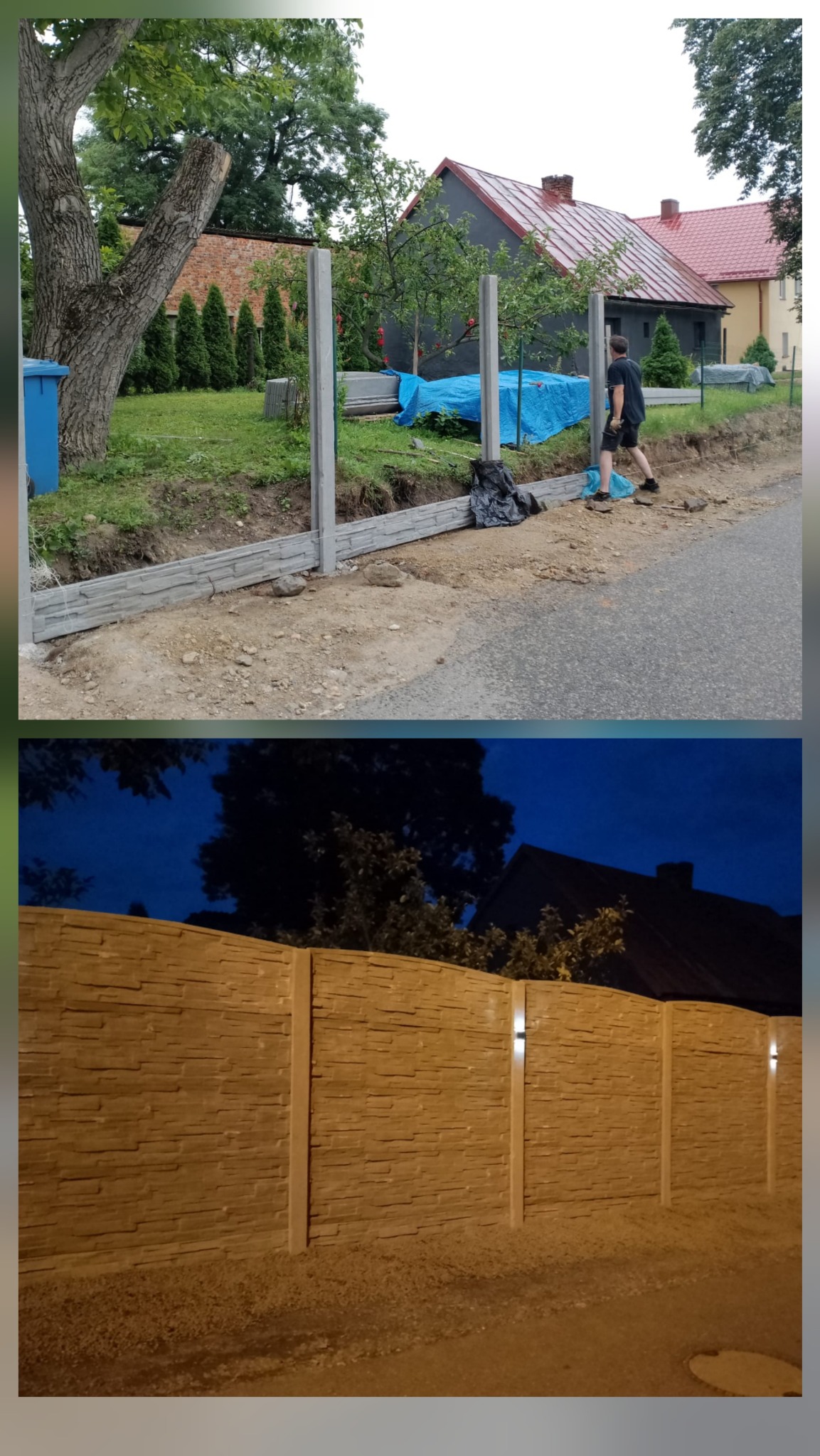 Montaż betonowego ogrodzenia