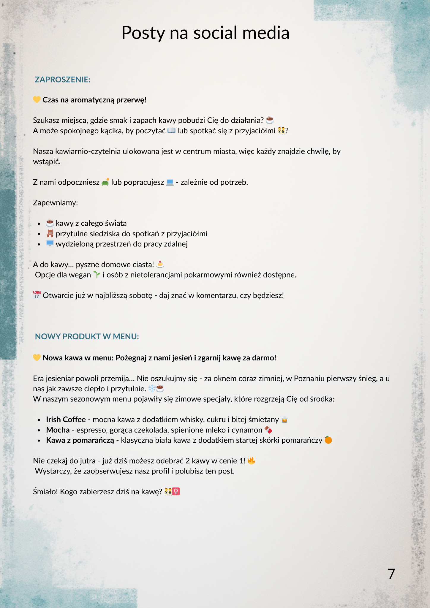 Posty na social media