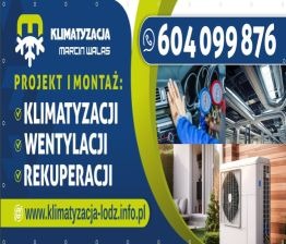 Projekt i montaż klimatyzacji, wentylacji i rekuperacji. Na zdjęciu widoczny klimatyzator, rury wentylacyjne i manometry. Kontakt telefoniczny: 604 099 876.
