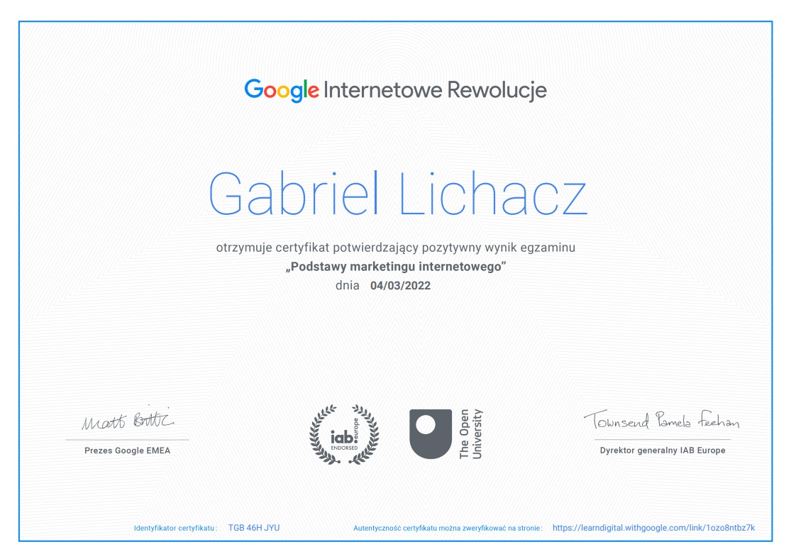 Kurs - Marketing Internetowy Google