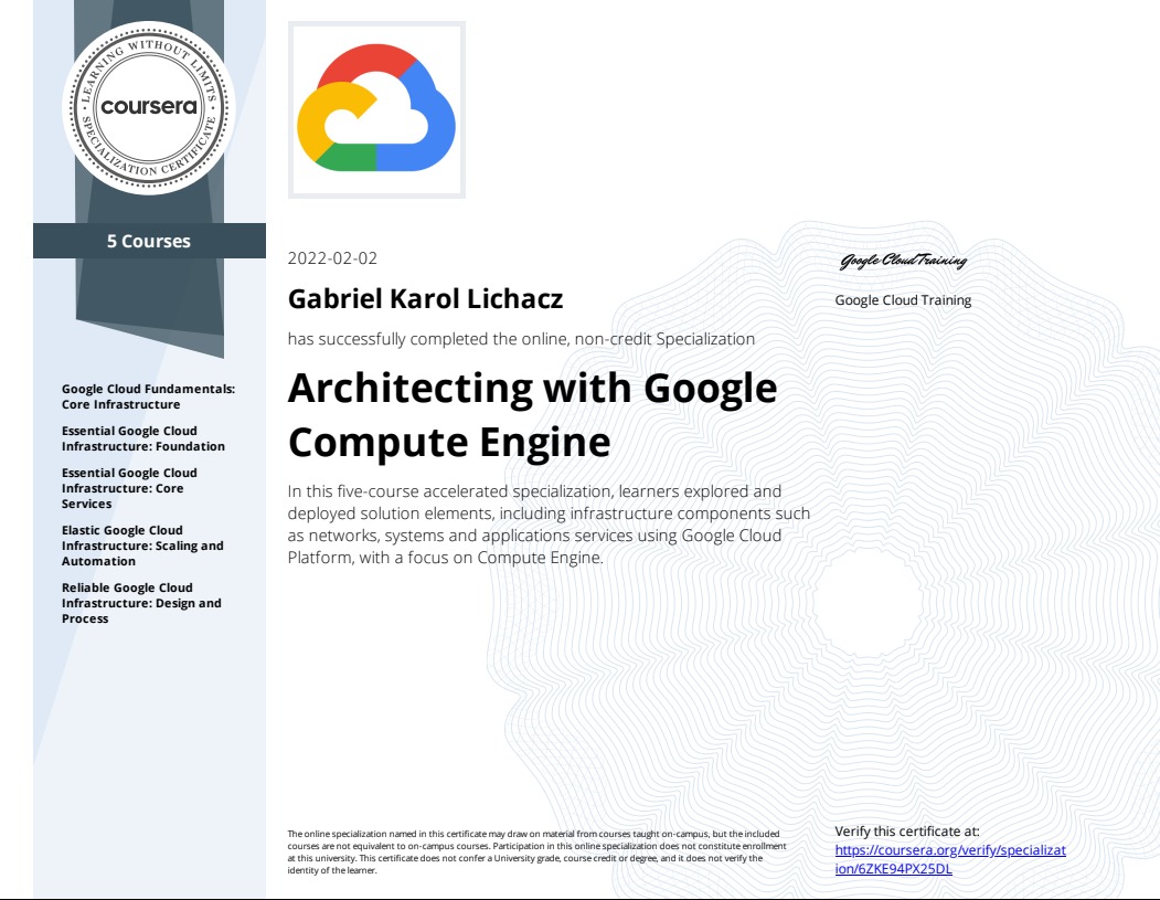 Architektura chmurowa Google