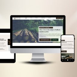 Rozbudowana strona dla zakładu stolarskiego wraz z brandingiem - logo, baner, wizytówka, grafiki na SM