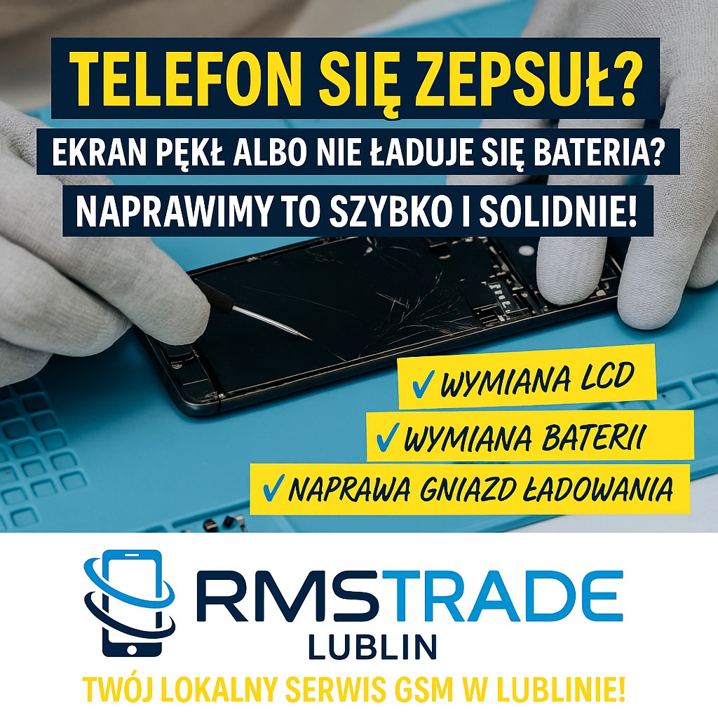 Uszkodzony telefon z pękniętym ekranem w trakcie naprawy. Wymiana LCD, baterii i naprawa gniazd ładowania. Serwis GSM w Lublinie.