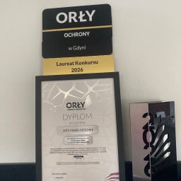SPEC Paweł Bieschke - Dyplom i statuetka 'Orły Ochrony' dla firmy z Gdyni, laureata konkursu 2026. Nagroda za wysokie oceny klientów w internecie. Prestiżowe wyróżnienie.