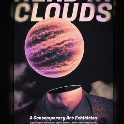 Plakat promocyjny dla wystawy sztuki.