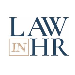 KANCELARIA PRAWNA KOŁODZIEJCZYK, ŚLEDZIKOWSKA, DZIEDZIC SPÓŁKA JAWNA - Eleganckie logo 'LAW in HR' w granatowej i beżowej kolorystyce, na białym tle. Litery 'IN' umieszczone w kwadracie. Minimalistyczny design.