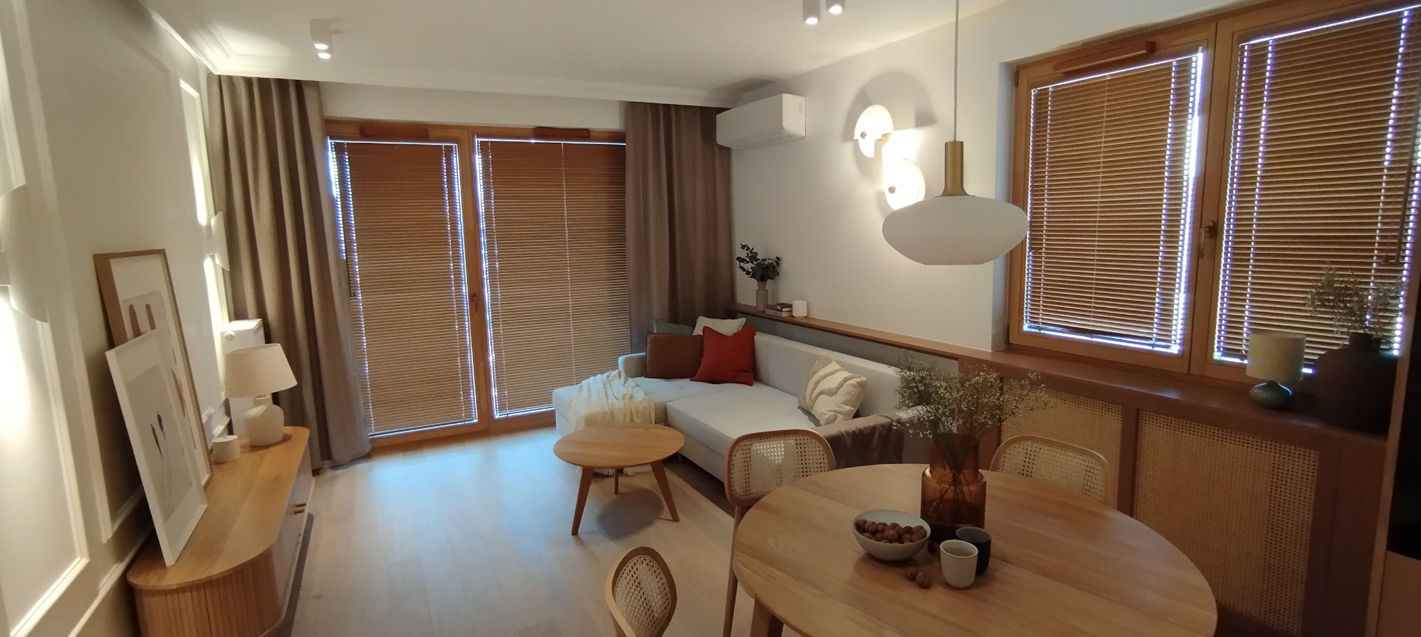 żaluzje drewniane 25mm + zasłony Grodzisk Mazowiecki