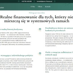 Perun Finanse Sp. z o.o. - Strona internetowa Perun Finanse z ofertą finansowania dla osób i firm z trudną historią kredytową, zadłużeniem i brakiem zdolności kredytowej. Tekst informacyjny.
