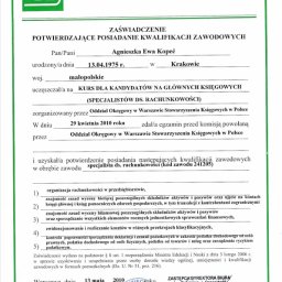 zaświadczenie