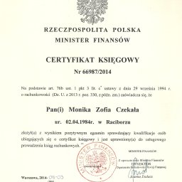 Certyfikat Księgowy Ministerstwa Finansów 2012