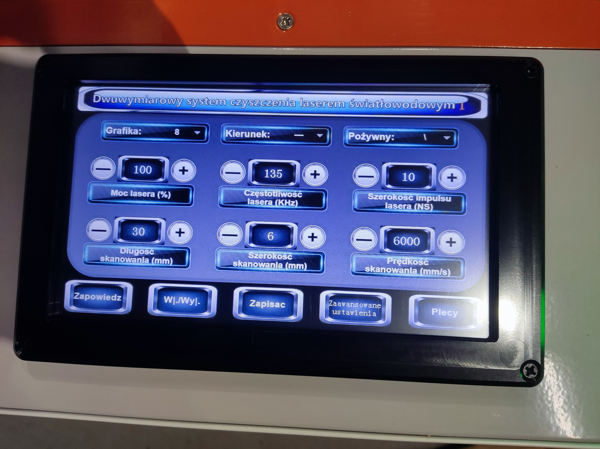 Duża gama ustawiań lasera.