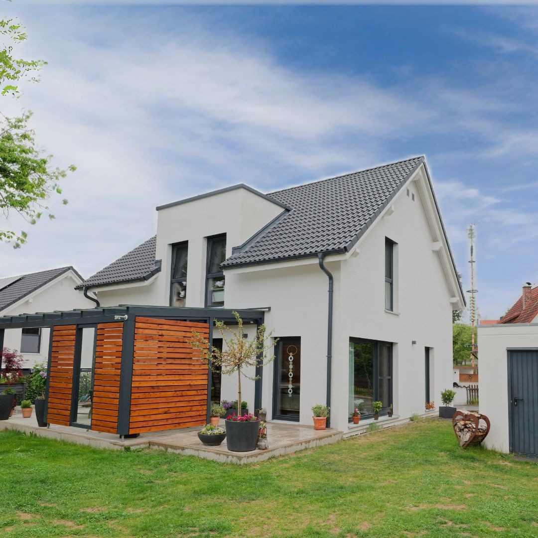 dom prefabrykowany z poddaszem użytkowym, model Flair zmodyfikowany pod indywidualne potrzeby klienta