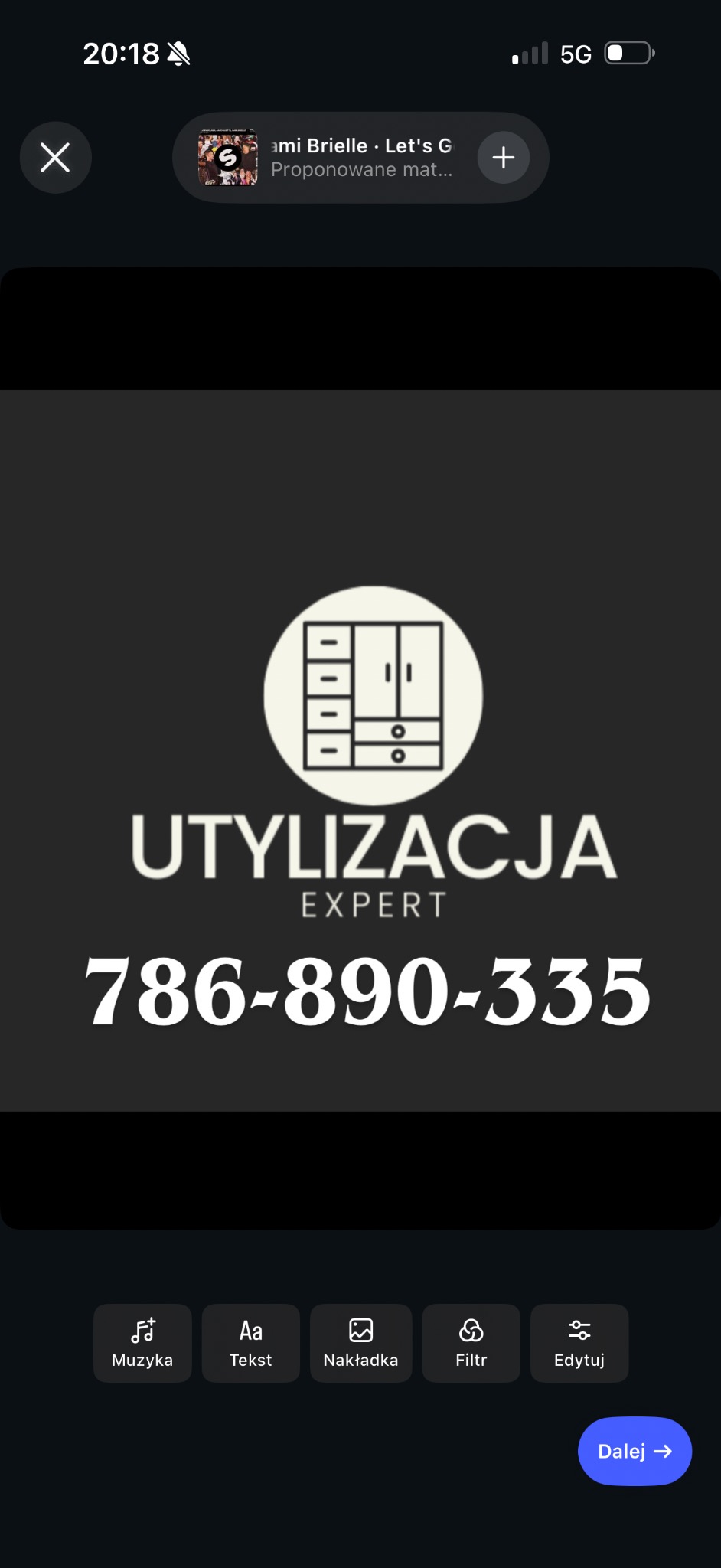 Grafika z ikoną szafy, napisem 'Utylizacja Expert' i numerem telefonu. Minimalistyczny design w odcieniach szarości, promujący usługi związane z utylizacją.