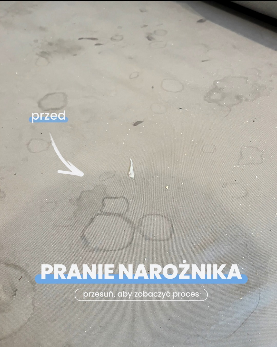 Narożnik pięcioosobowy przed praniem.