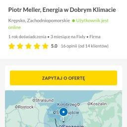 Piotr Meller Energia w Dobrym Klimacie - Profil firmy Piotr Meller, Energia w Dobrym Klimacie na platformie Fixly. Zdjęcie profilowe, ocena 5.0, mapa zasięgu usług w Zachodniopomorskiem.