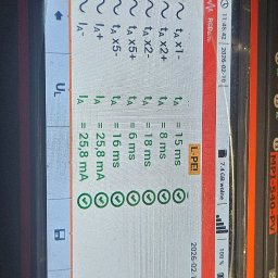 Piotr Meller Energia w Dobrym Klimacie - Ekran miernika elektrycznego Sonel MPI-540-PV z wynikami pomiarów w Krępsku. Widoczne parametry prądu i czasu, data 2026-02-10. Pomiar instalacji elektrycznej.