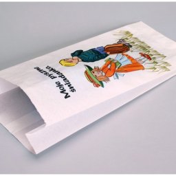 torba fałdowa - biała przykładowy nadruk