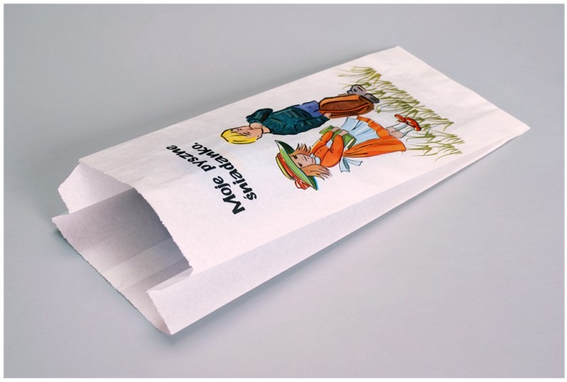 torba fałdowa - biała przykładowy nadruk