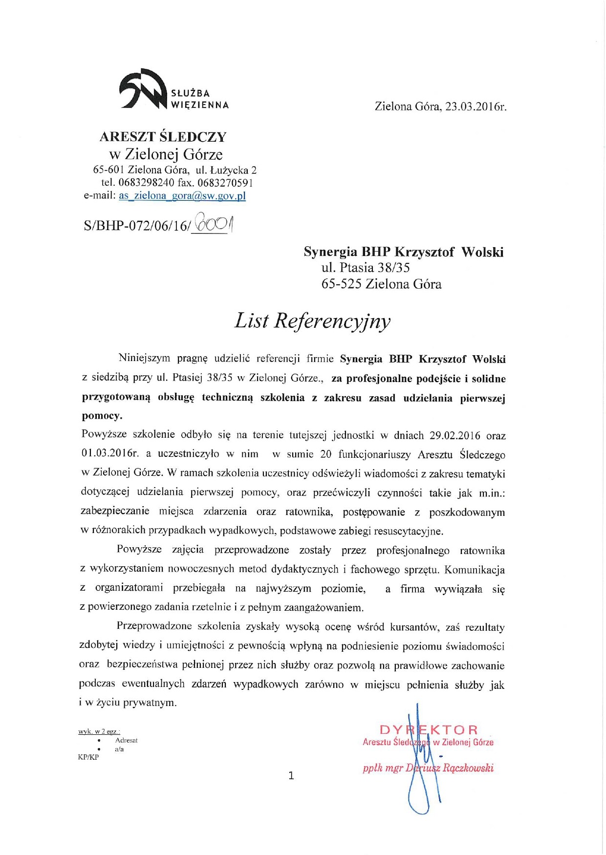 Referencje: Areszt Śledczy