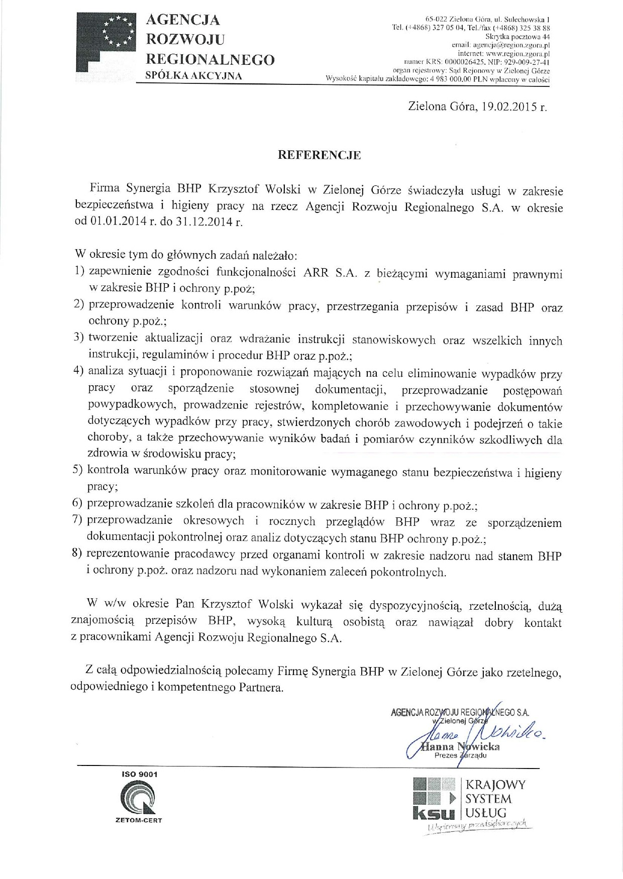 Referencje: Agencja Rozwoju Regionalnego