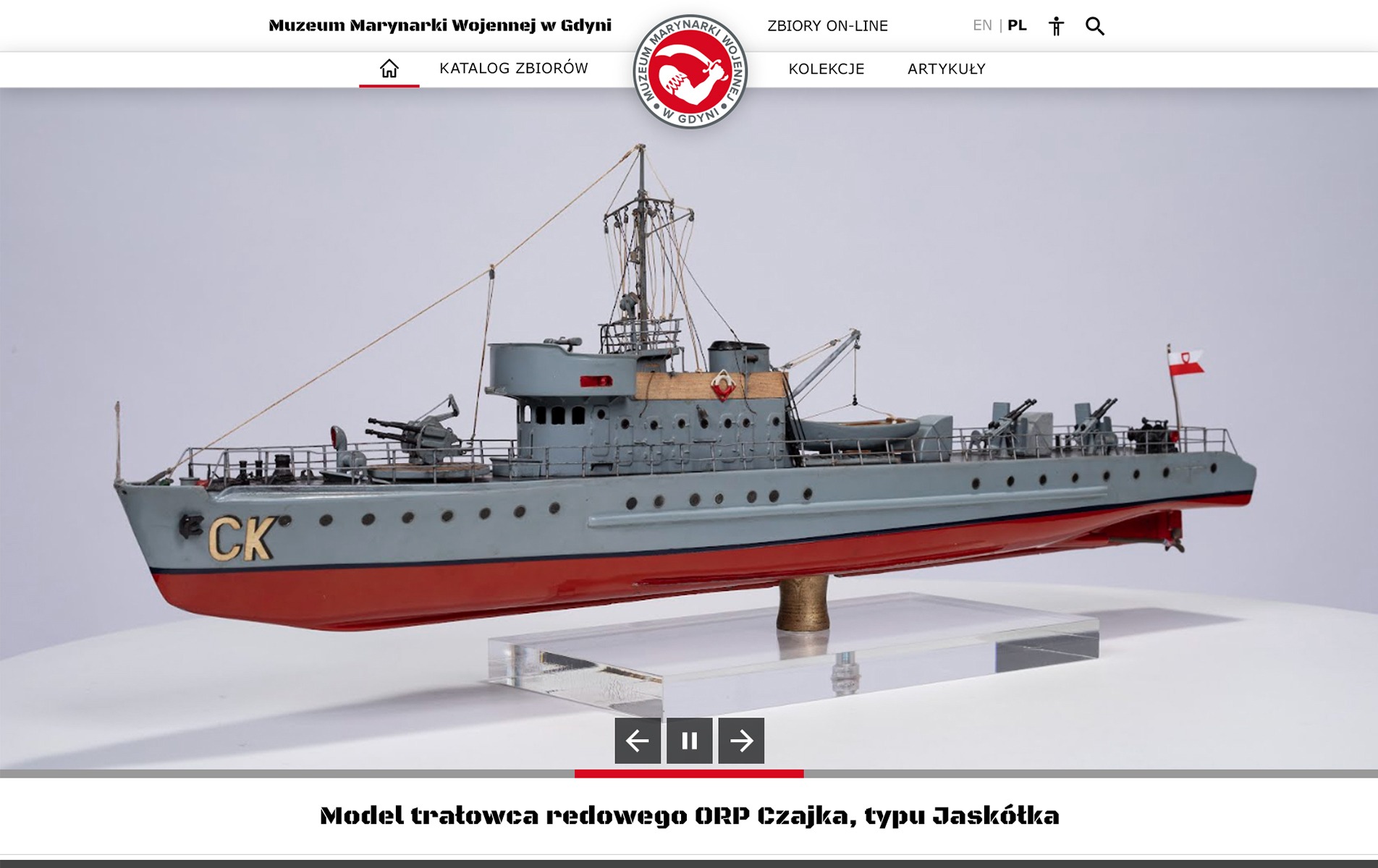 Strona Muzeum Marynarki Wojennej w Gdyni