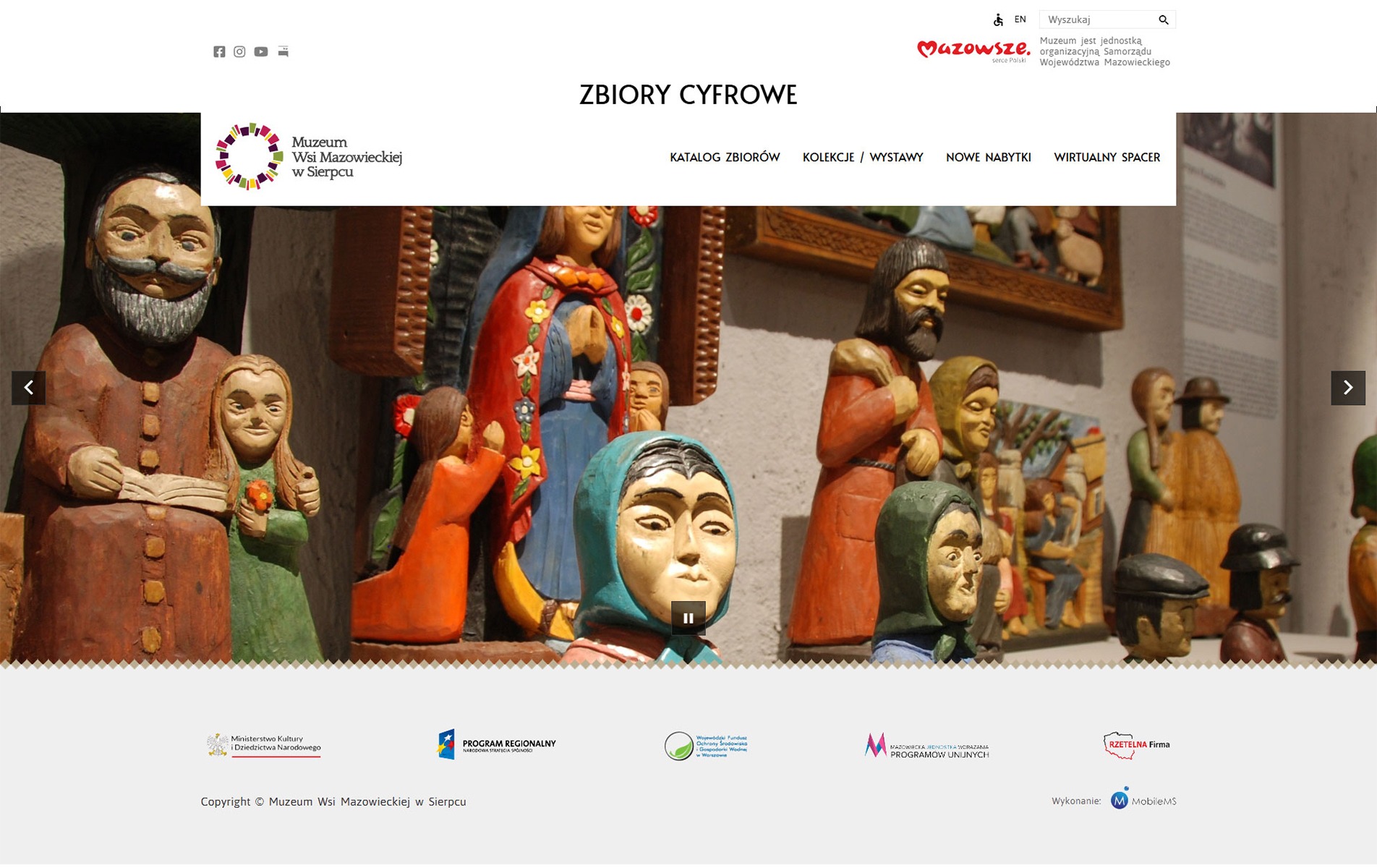 Strona zbiorów cyfrowych Muzeum Wsi Polskiej w Sierpcu