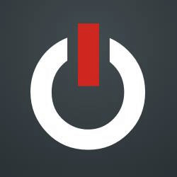 Biały symbol włącznika z czerwoną pionową kreską na szarym tle. Minimalistyczny design, sugerujący usługi związane z uruchamianiem systemów lub urządzeń.