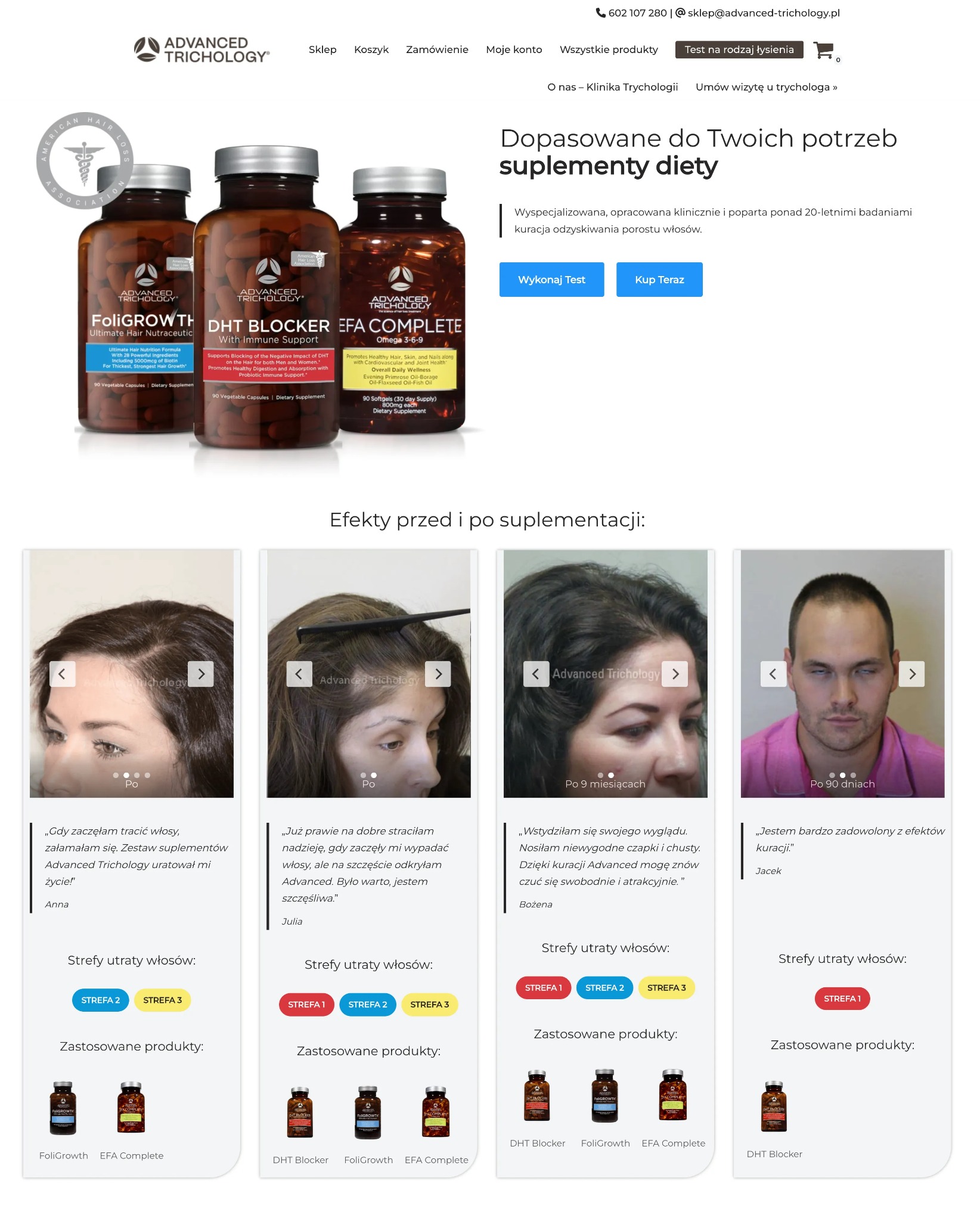 Sklep Internetowy specjalistyczny z Landing Pagem