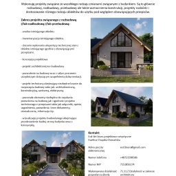 Ecd-Art biuro projektowo-artystyczne Ewelina Chapska-Domańska - Oferta biura projektowego: wizualizacja domu z jasnej cegły z dużymi oknami i czarnymi ramami, otoczonego zielenią. Nowoczesny design z elementami naturalnymi.