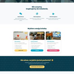 Sławomir Kulig - Strona internetowa szkoły językowej LinguaVibe z ofertą kursów dla dzieci i dorosłych, prezentująca metodę Direct, native speakerów i chill atmosphere. Grafika z zespołem i testem poziomującym.