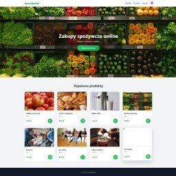Sławomir Kulig - Strona internetowa sklepu spożywczego GreenBasket z ofertą online: świeże warzywa, owoce i inne produkty. Widoczne kategorie i przycisk 'Rozpocznij zakupy'.