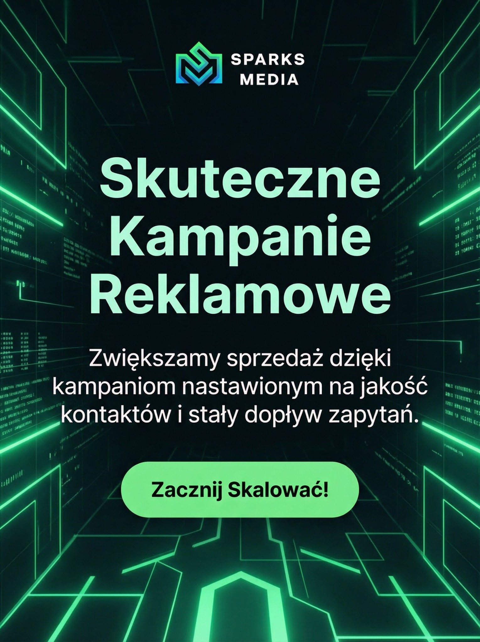 Grafika reklamowa Sparks Media: skuteczne kampanie reklamowe, zwiększamy sprzedaż dzięki kampaniom nastawionym na jakość kontaktów i stały dopływ zapytań. Zacznij skalować!