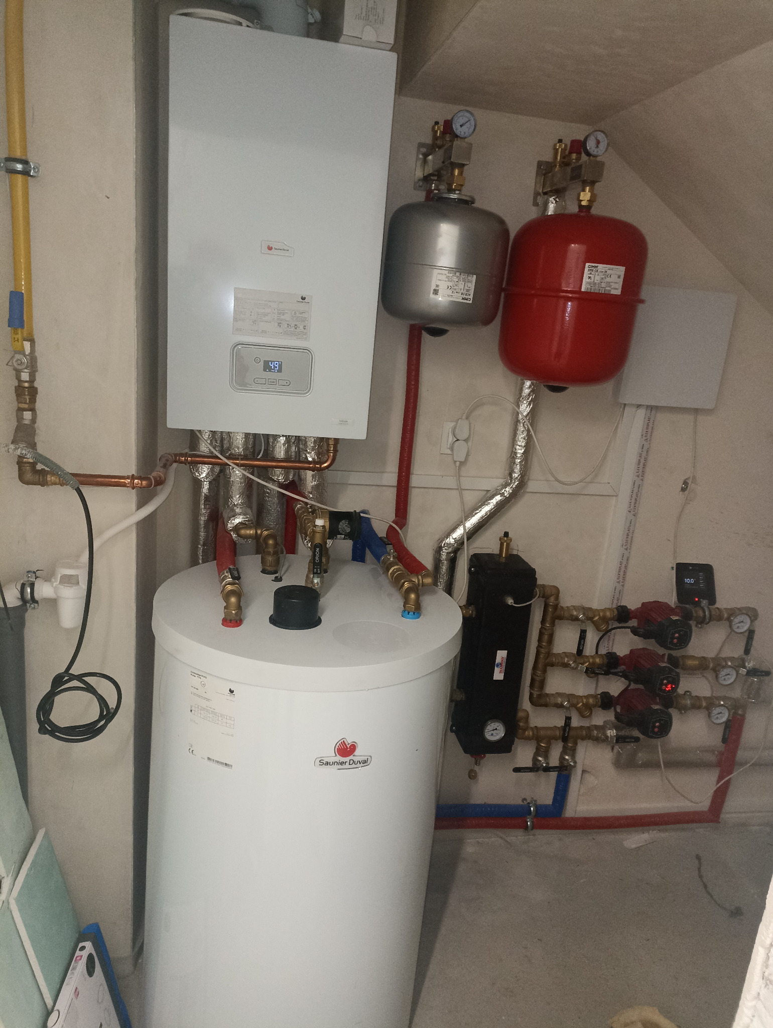 Kotłownia z kotłem gazowym Firmy Saunier duval