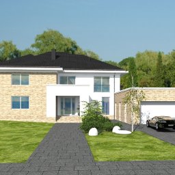 Projekt luksusowej rezydencji z basenem w Łodzi. Autor: Architekt Jarosław Włodarczyk | Włodarczyk Projekt - Sieradz.