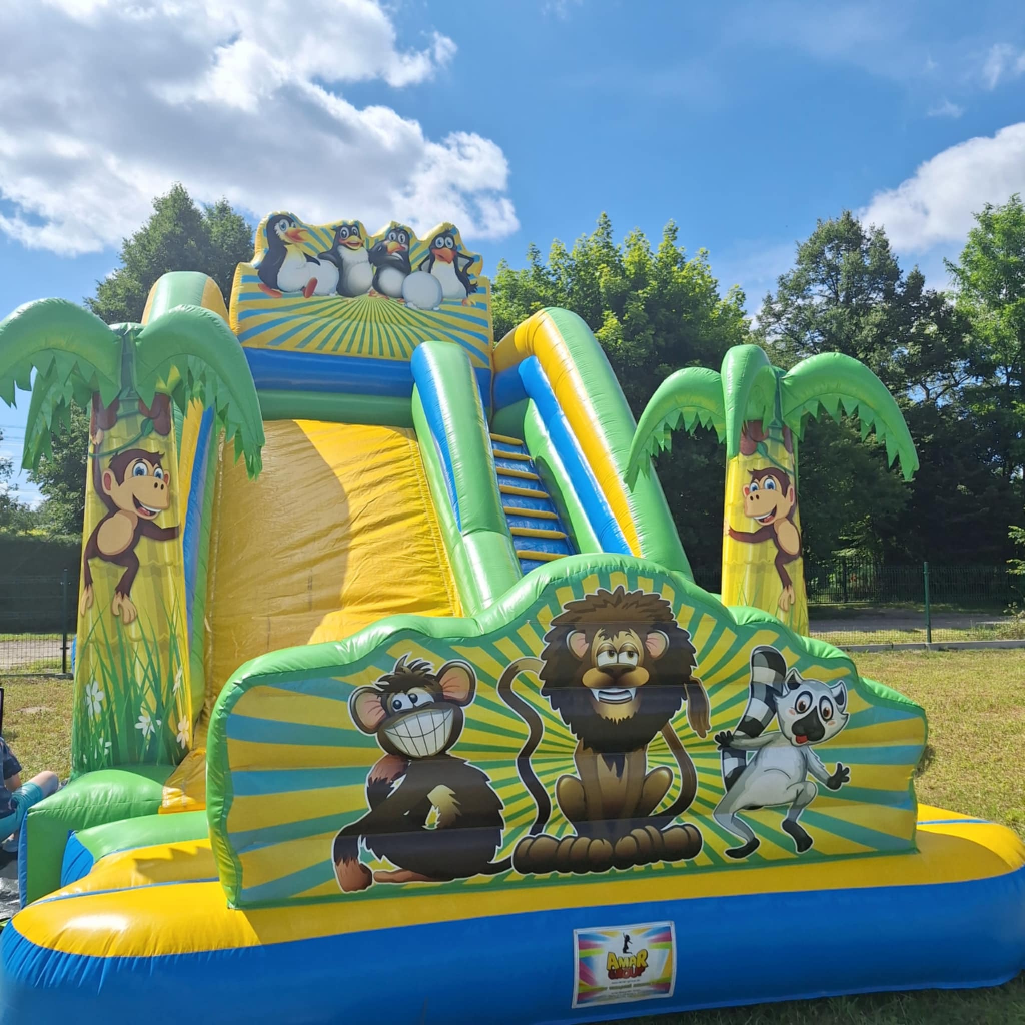 MADAGASKAR • Wymiary: 8,5 m (dł.) x 5 m (szer.) x 6,5 m (wys.) • Zjeżdżalnia(półka zjazdowa) : 5 m