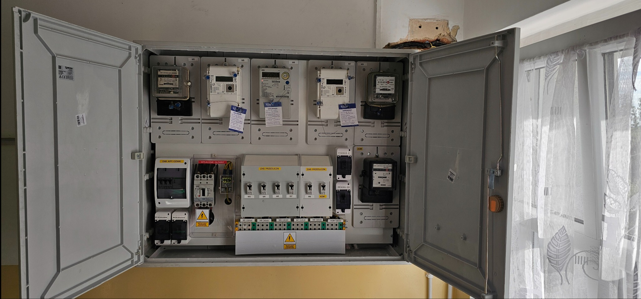 Szafa z układami pomiarowych po modernizacji