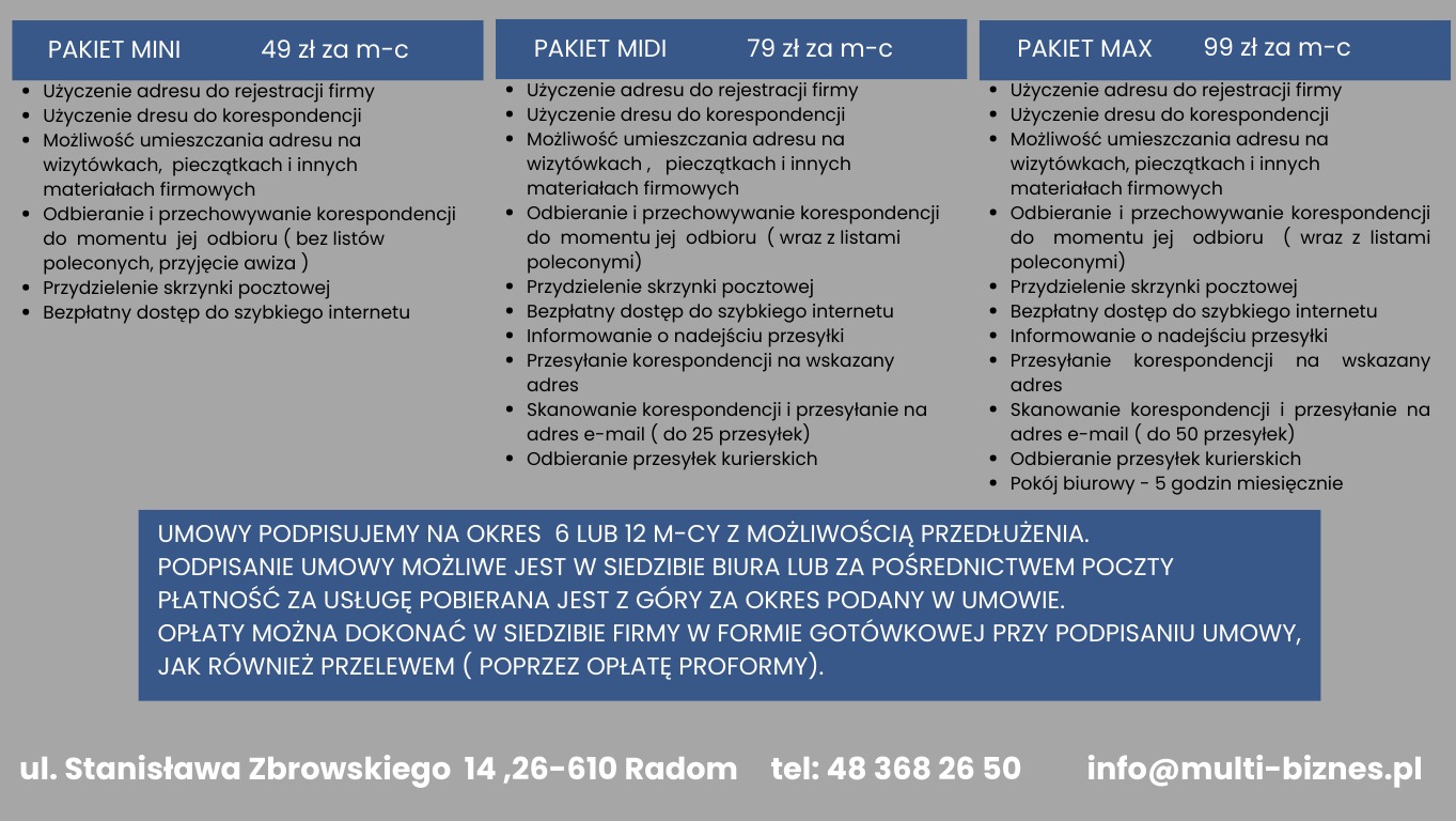 cennik - WIRTUALNE biura