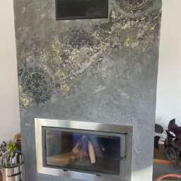 Kominek w betonie u klienta indywidualnego.