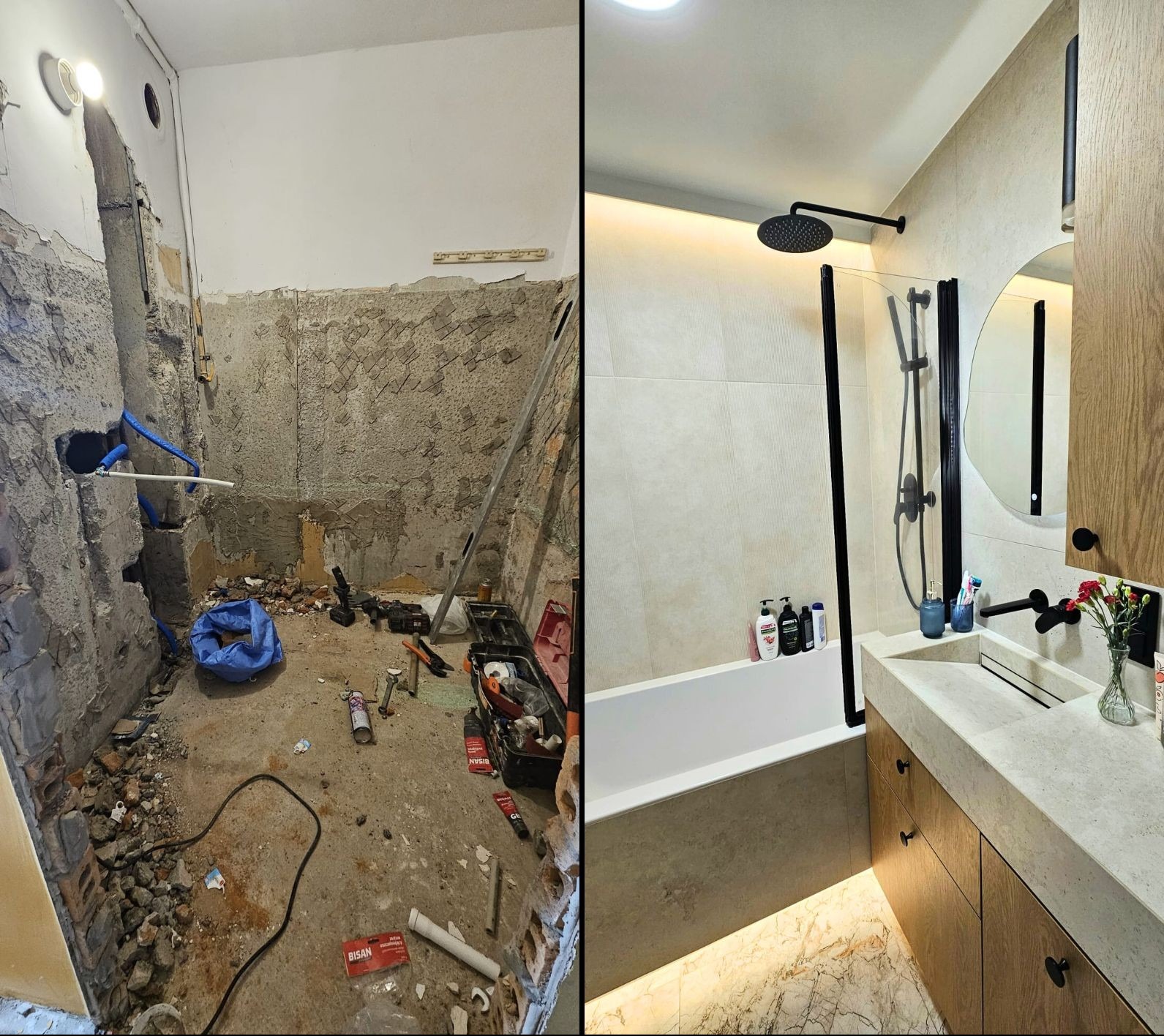 Remont łazienki, stare budownictwo, 2025